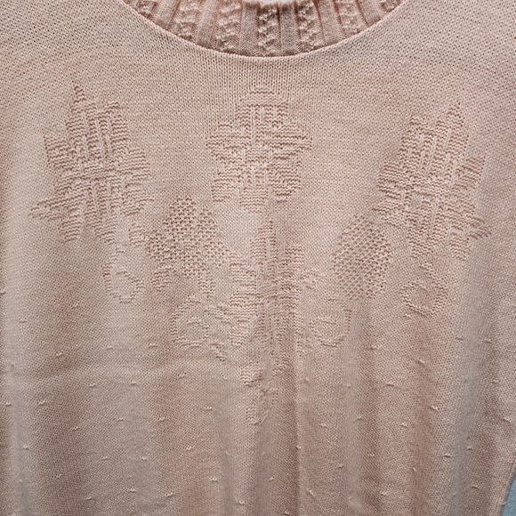 Vintage Adele Knitwear Salmon Pink Floral Pullover Vest Sweater Small Medium USA - Picture 2 of 8